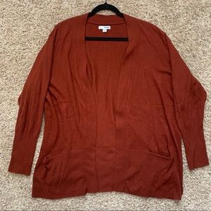 Sonoma Dark Orange Open-Front Cardigan